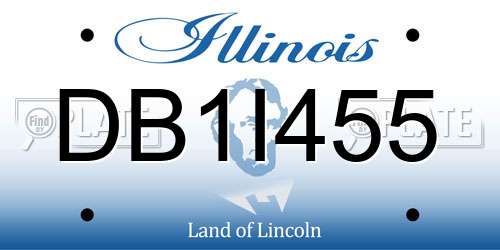 DB1I455 Illinois License Plate