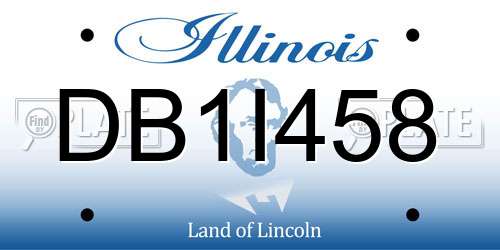 DB1I458 Illinois License Plate