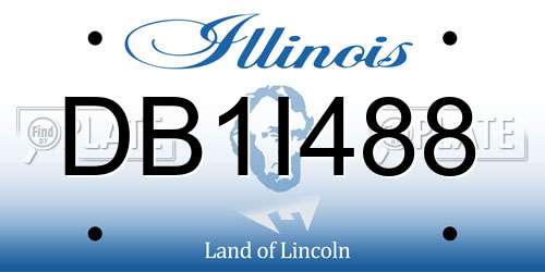 DB1I488 Illinois License Plate