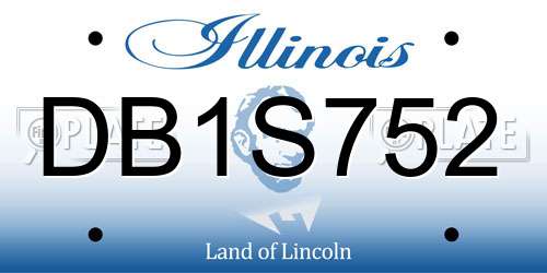 DB1S752 Illinois License Plate