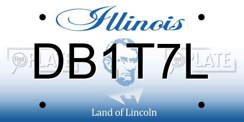 DB1T7L Illinois License Plate