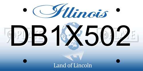 DB1X502 Illinois License Plate