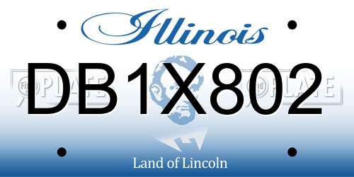 DB1X802 Illinois License Plate