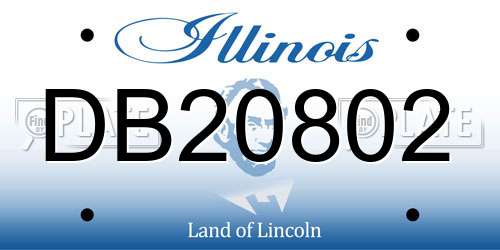 DB20802 Illinois License Plate