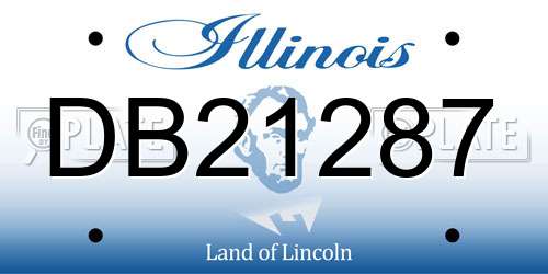 DB21287 Illinois License Plate