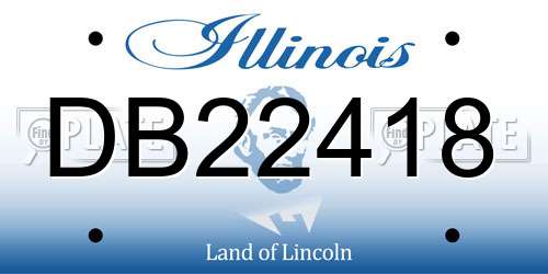 DB22418 Illinois License Plate