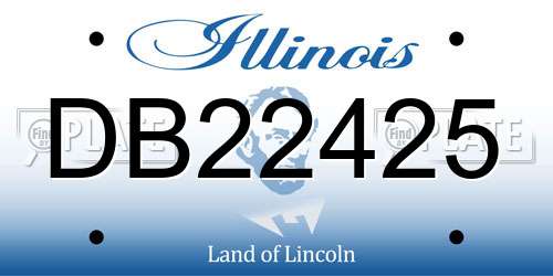 DB22425 Illinois License Plate
