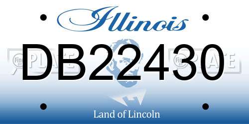 DB22430 Illinois License Plate
