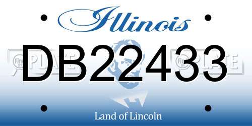DB22433 Illinois License Plate