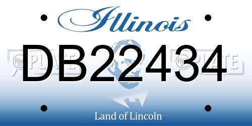 DB22434 Illinois License Plate