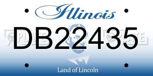 DB22435 Illinois License Plate