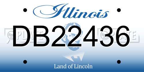 DB22436 Illinois License Plate