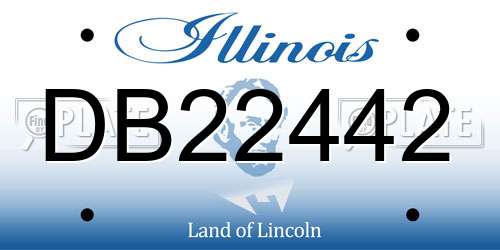 DB22442 Illinois License Plate
