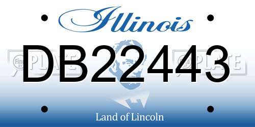 DB22443 Illinois License Plate