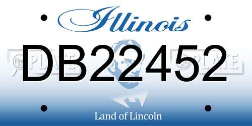 DB22452 Illinois License Plate