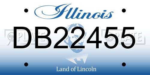 DB22455 Illinois License Plate