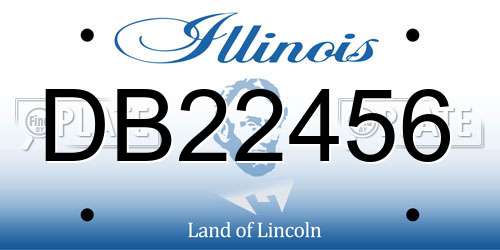 DB22456 Illinois License Plate