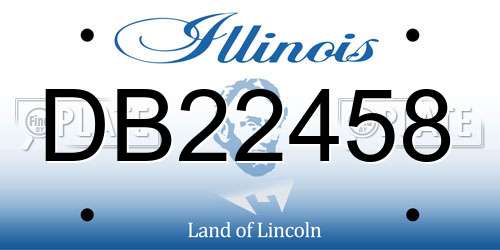 DB22458 Illinois License Plate