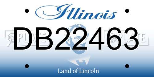 DB22463 Illinois License Plate
