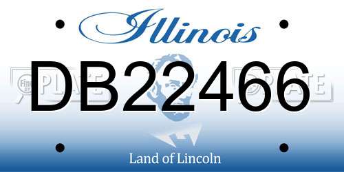 DB22466 Illinois License Plate