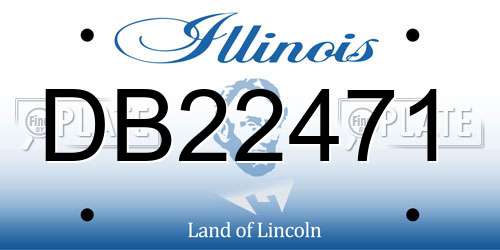 DB22471 Illinois License Plate