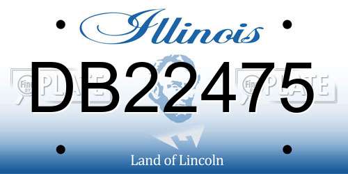 DB22475 Illinois License Plate