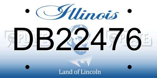 DB22476 Illinois License Plate