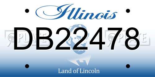 DB22478 Illinois License Plate