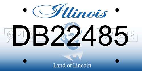 DB22485 Illinois License Plate