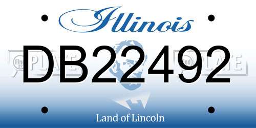 DB22492 Illinois License Plate