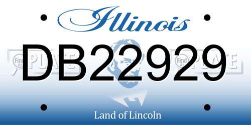 DB22929 Illinois License Plate