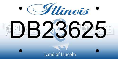 DB23625 Illinois License Plate