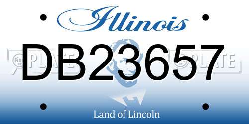 DB23657 Illinois License Plate