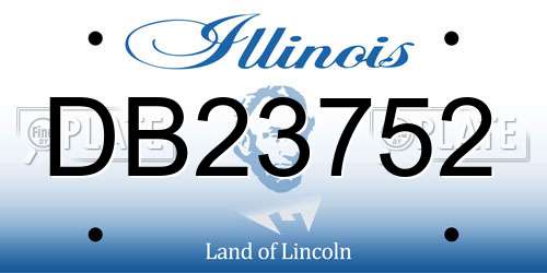 DB23752 Illinois License Plate