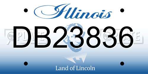 DB23836 Illinois License Plate