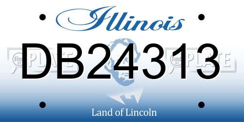 DB24313 Illinois License Plate