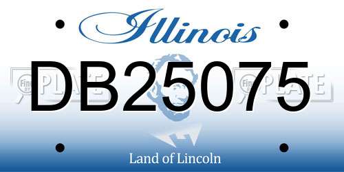 DB25075 Illinois License Plate