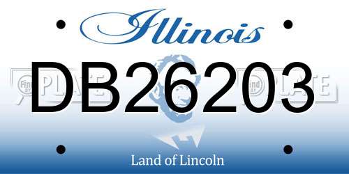 DB26203 Illinois License Plate