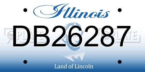 DB26287 Illinois License Plate