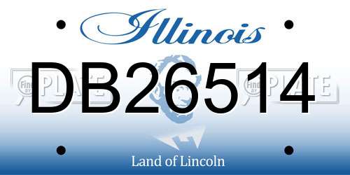DB26514 Illinois License Plate