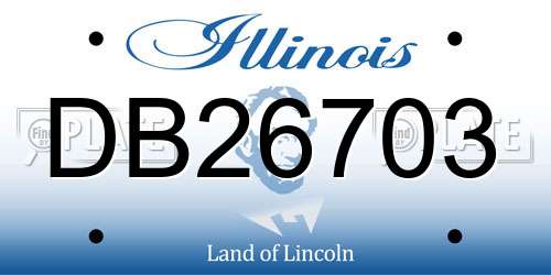 DB26703 Illinois License Plate