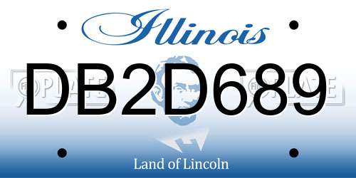 DB2D689 Illinois License Plate