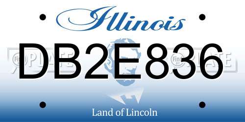 DB2E836 Illinois License Plate