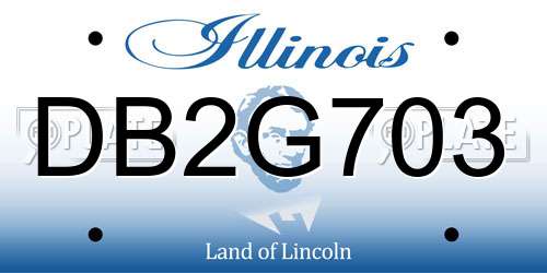DB2G703 Illinois License Plate