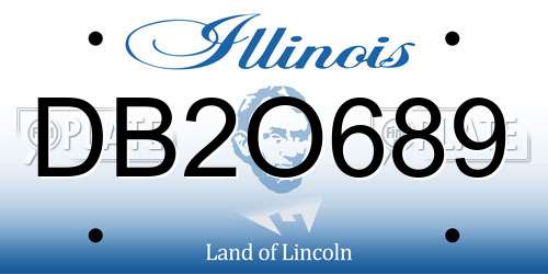 DB2O689 Illinois License Plate