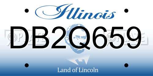 DB2Q659 Illinois License Plate