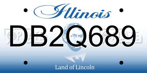 DB2Q689 Illinois License Plate