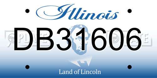 DB31606 Illinois License Plate