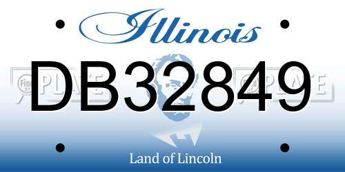 DB32849 Illinois License Plate