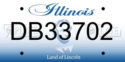DB33702 Illinois License Plate